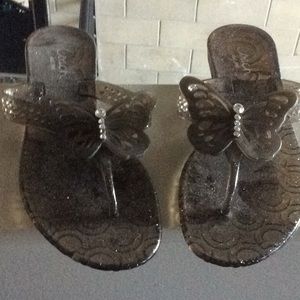 Butterflies and sparkles Coach Flip Flops